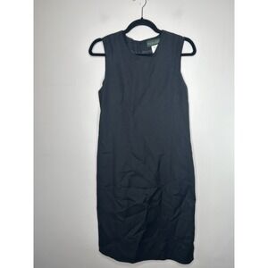 Harve Benard Women's Sleeveless Button Down Linen Blend Solid Black Size 12